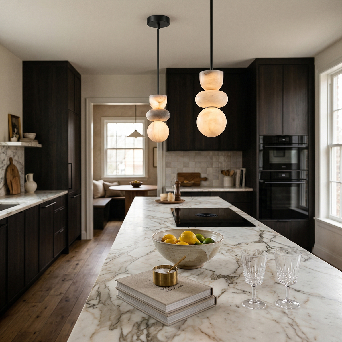 Stacked Alabaster Pendant Light