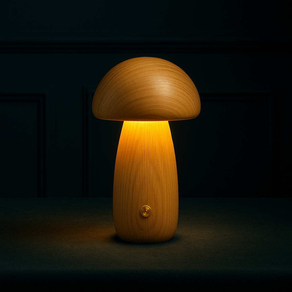 Fungara Scandinavian Wood Table Lamp