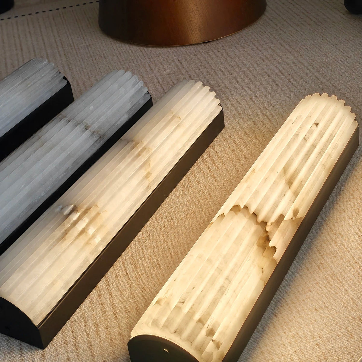 Rivenna Minimalist Fluted Alabaster Wall Light