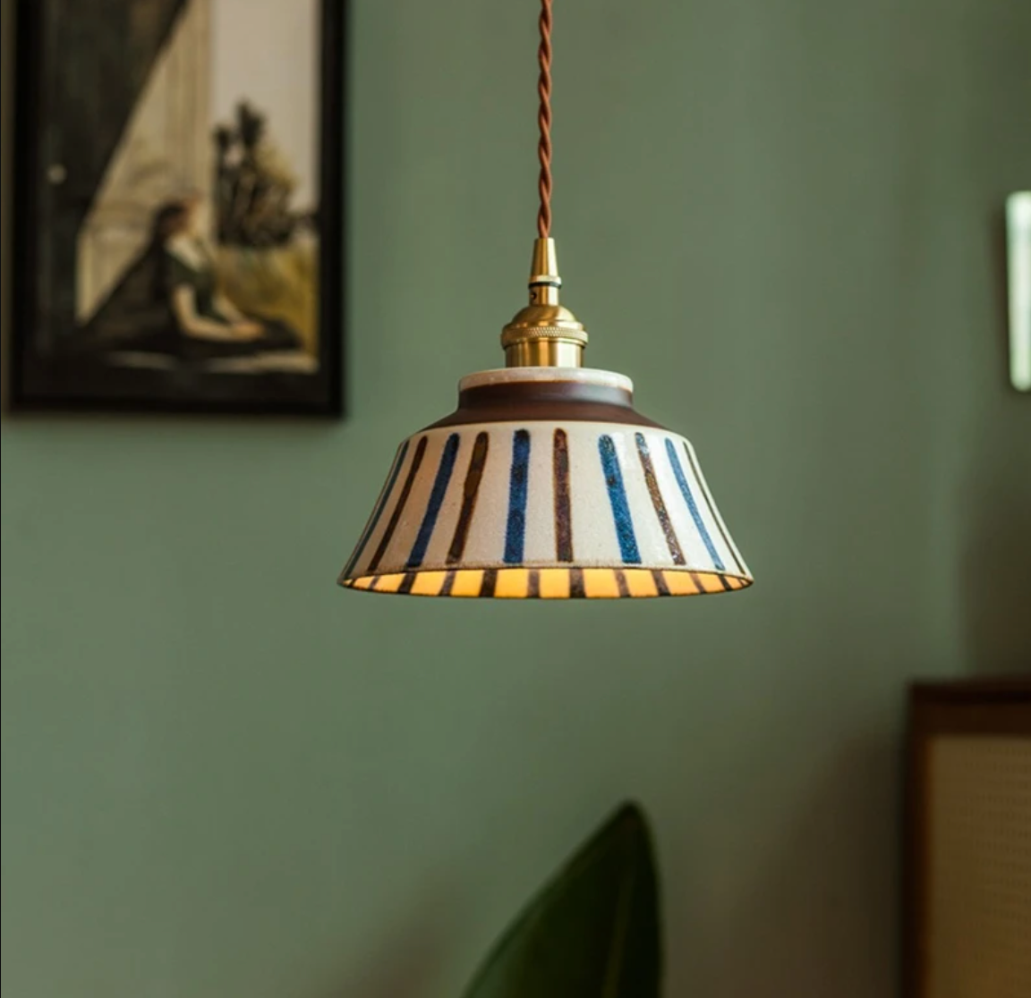 Tessaly Rustic Ceramic Pendant Light