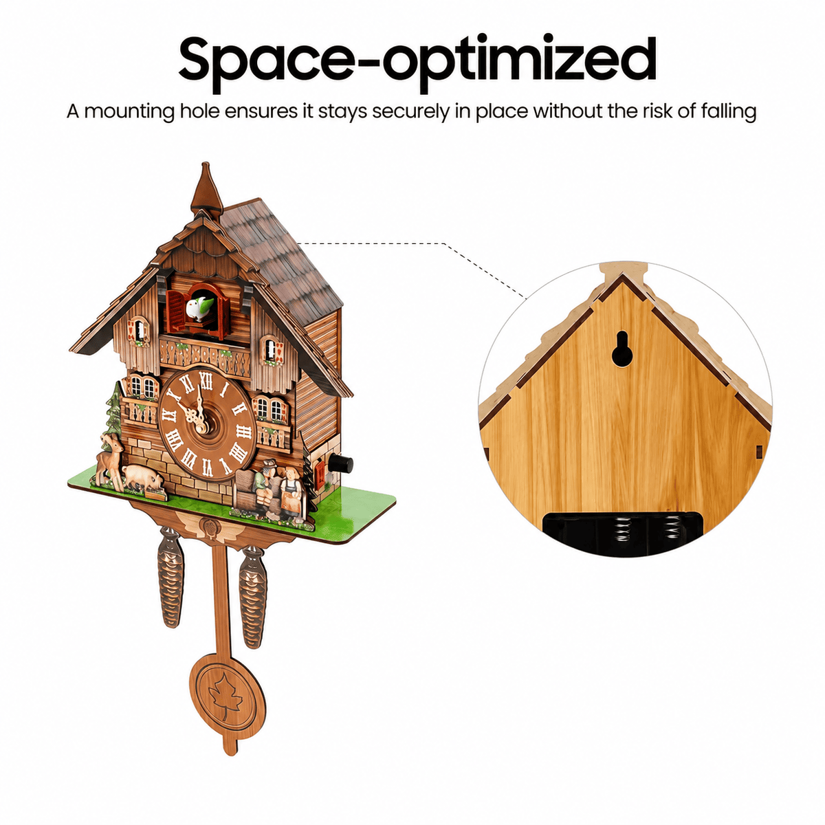Brenvika Alpine MDF Pendulum Cuckoo Clock