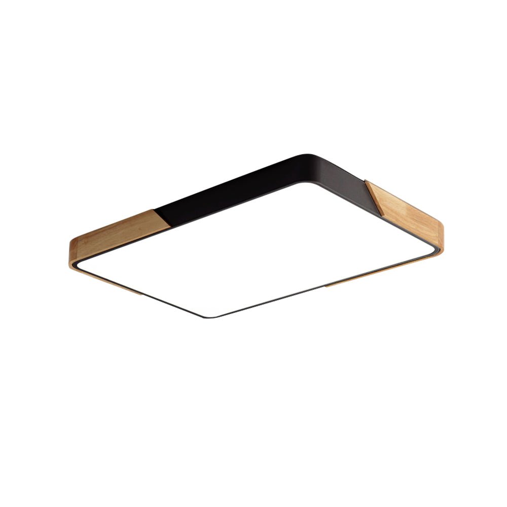 Quadrova Scandinavian Wood Rectangular LED Ceiling Light