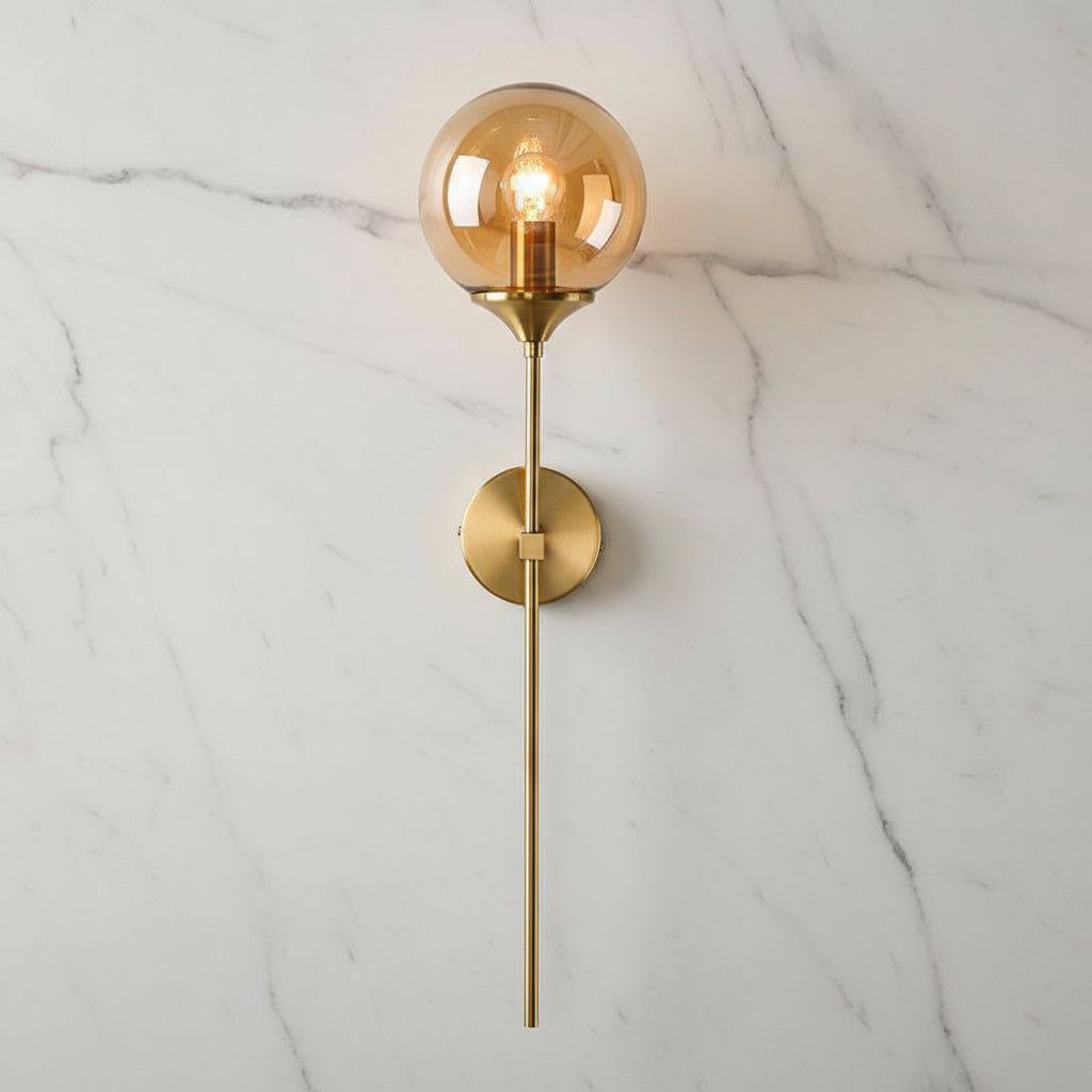 Velmira Mid-Century Glass Globe Wall Light