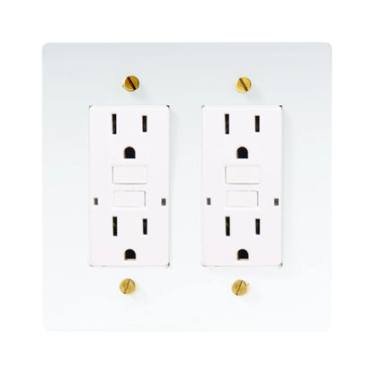 Galveno Vintage Solid Brass 2-Gang Outlet
