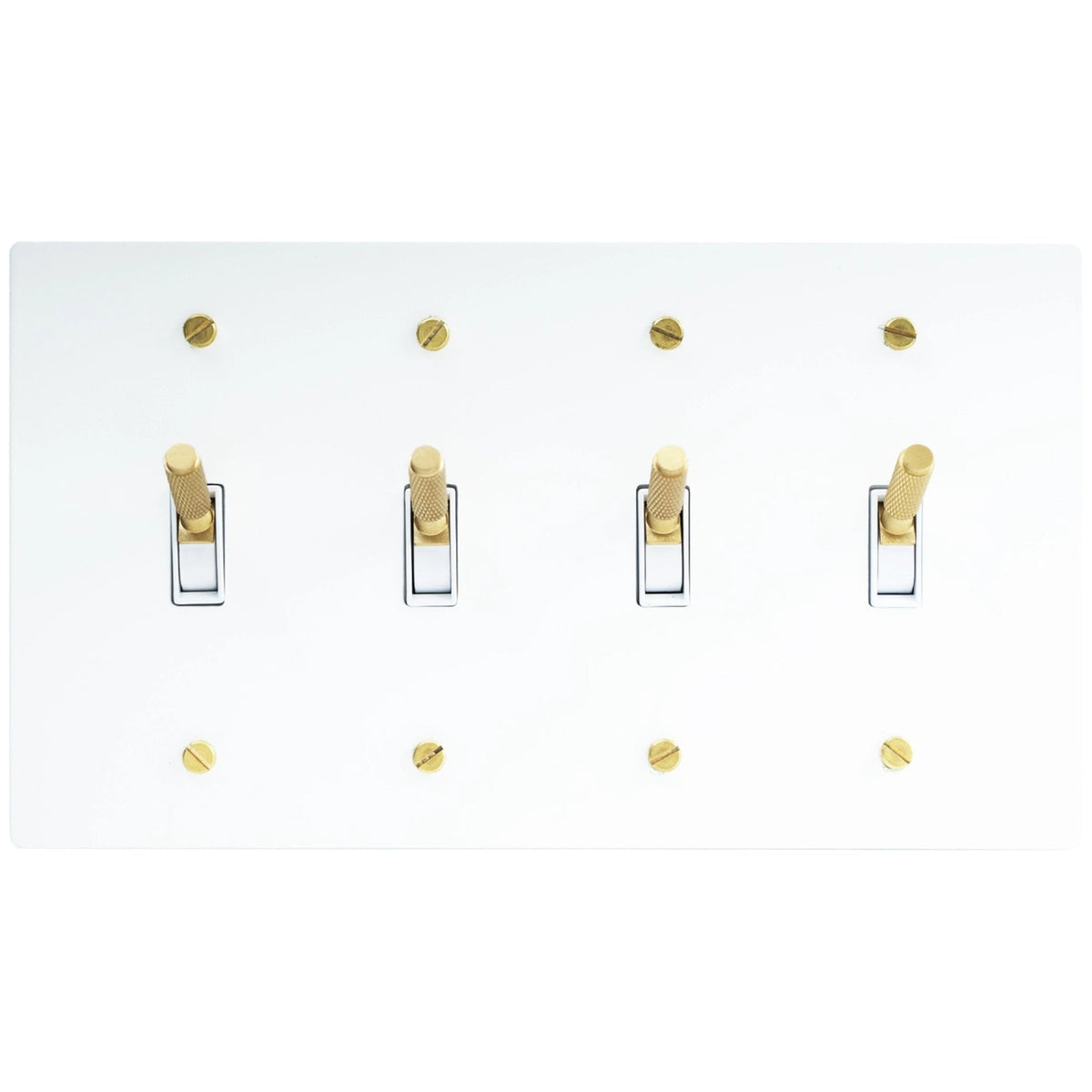 Halverin Vintage Solid Brass 4-Gang Toggle Switch