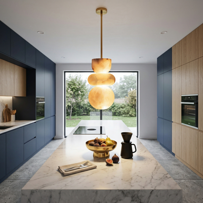 Stacked Alabaster Pendant Light