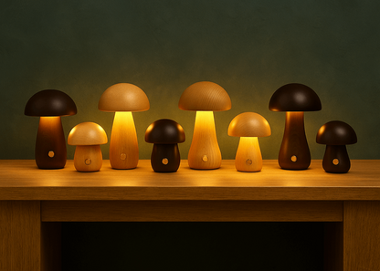 Fungara Scandinavian Wood Table Lamp