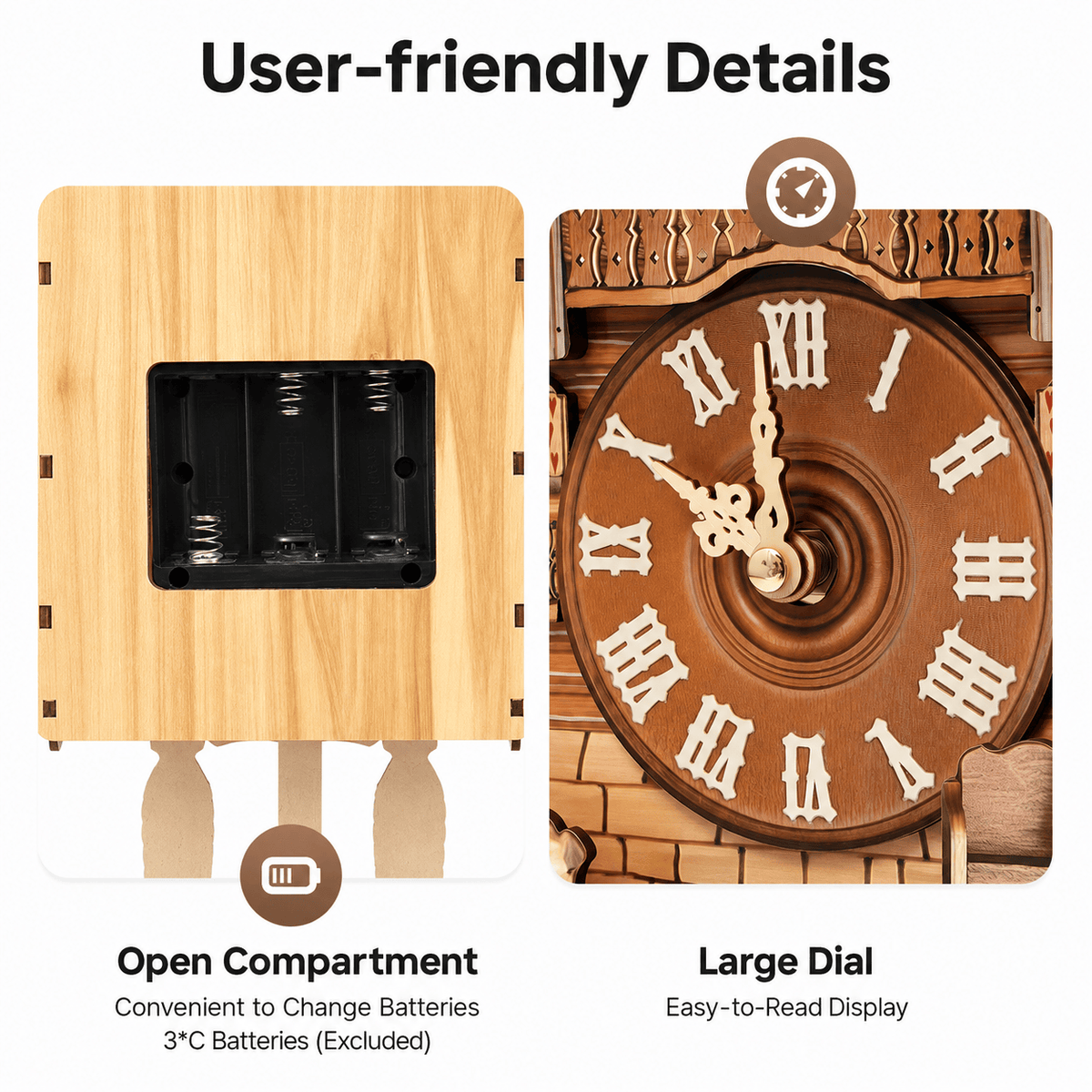 Brenvika Alpine MDF Pendulum Cuckoo Clock