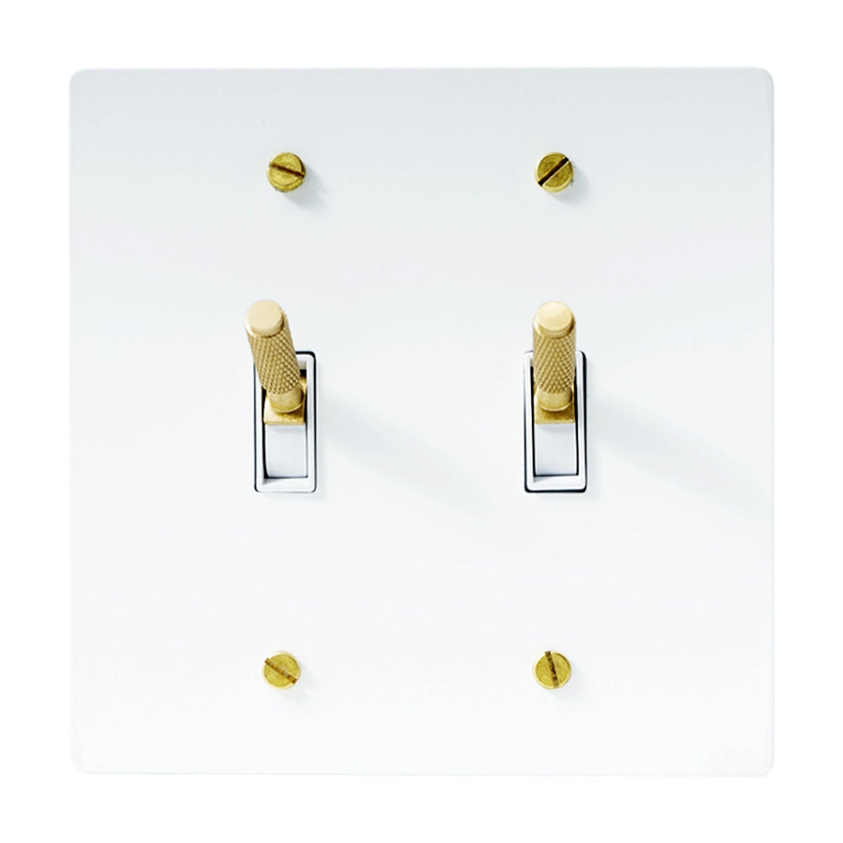 Esmerow Vintage Brass Knurled 2-Gang Toggle Switch