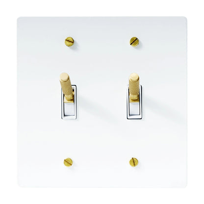 Esmerow Vintage Brass Knurled 2-Gang Toggle Switch