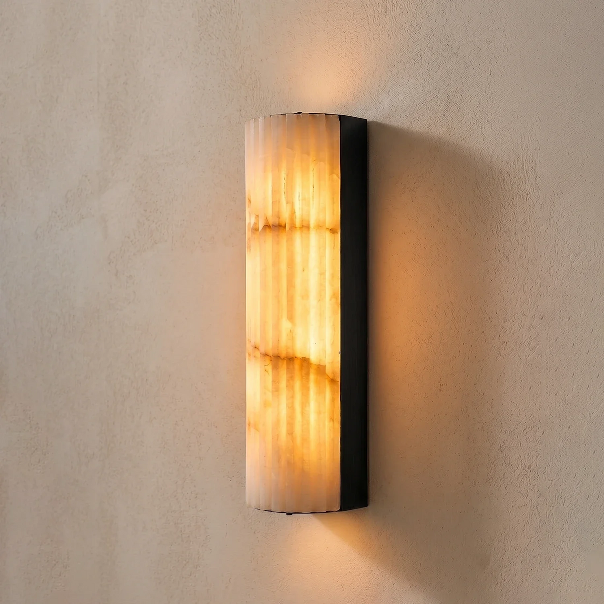 Rivenna Minimalist Fluted Alabaster Wall Light