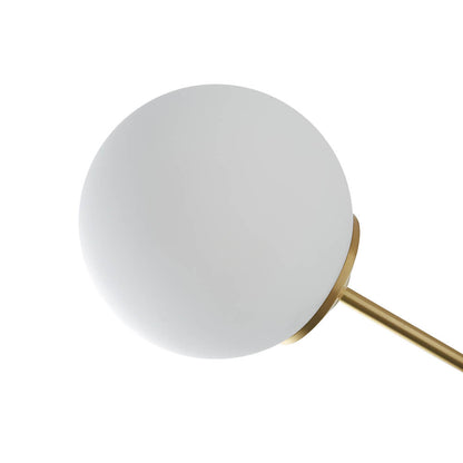 Spheralis Mid-Century Brass Opal Glass Chandelier