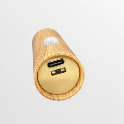 Oakmira Minimalist Wood Motion Sensor Wall Light