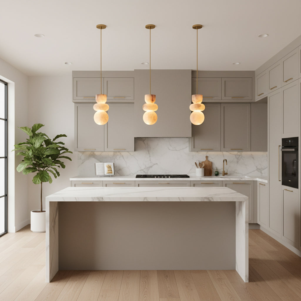 Stacked Alabaster Pendant Light