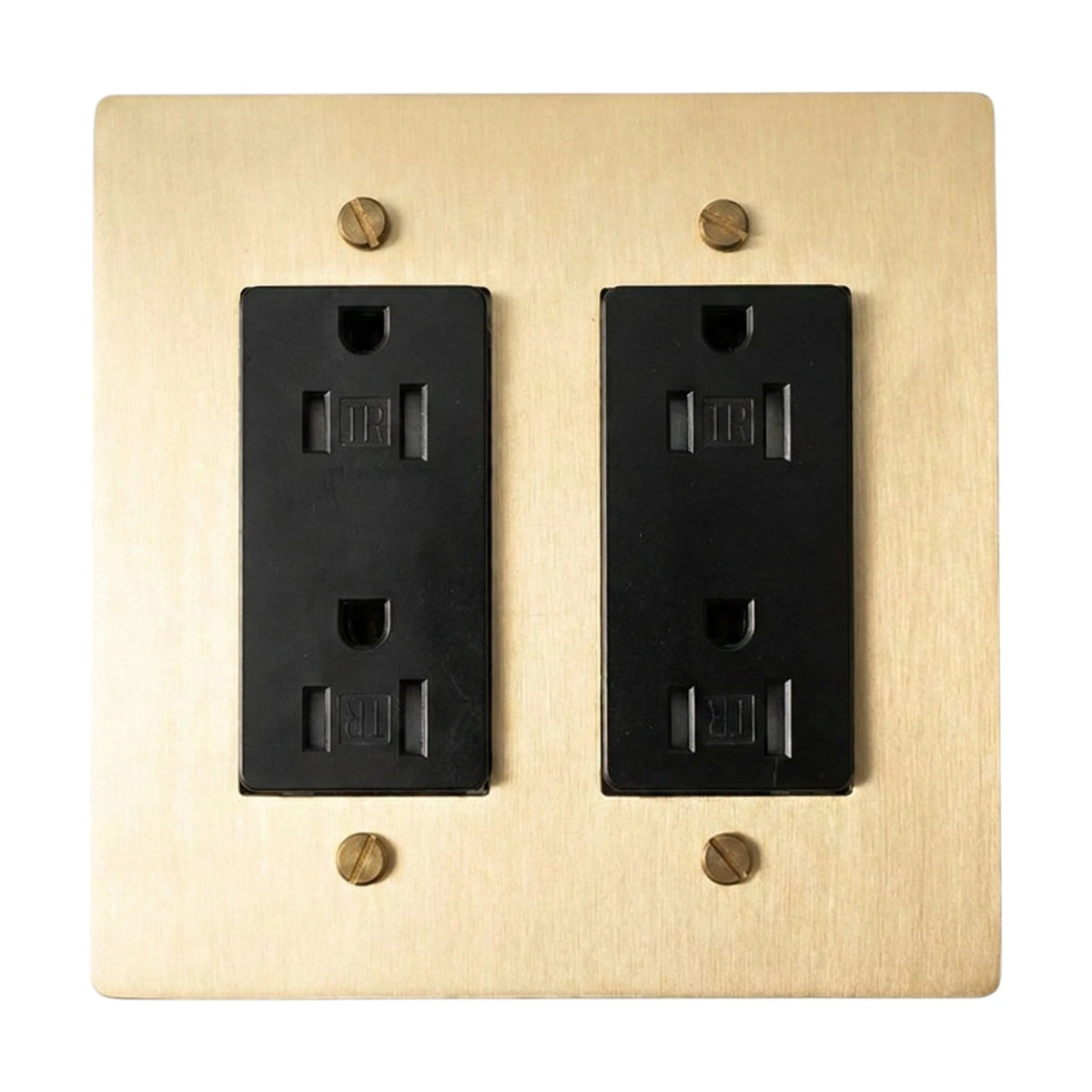 Galveno Vintage Solid Brass 2-Gang Outlet