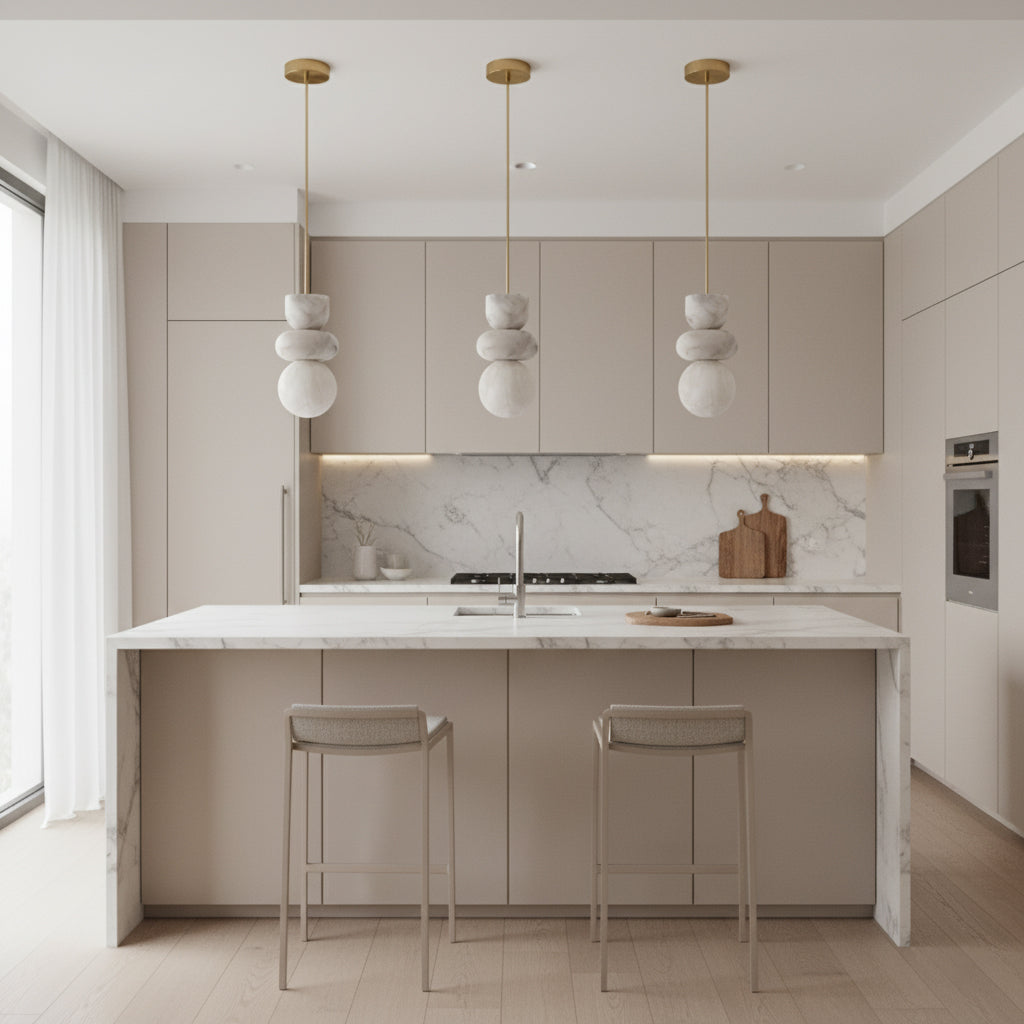 Stacked Alabaster Pendant Light