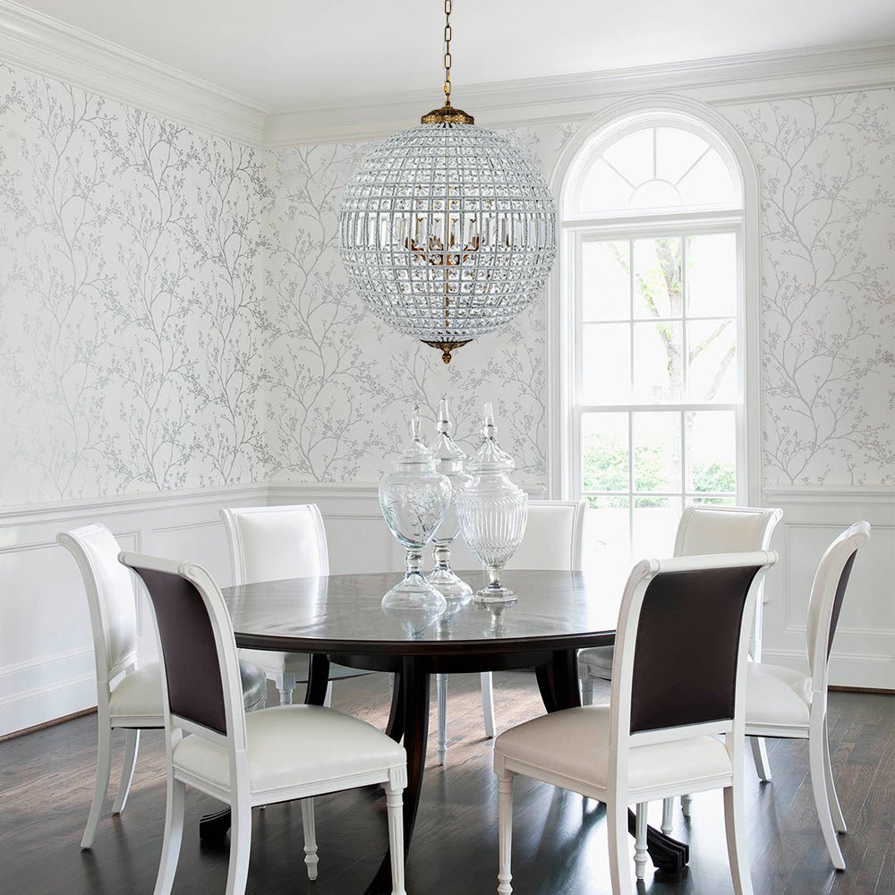 Crystavelle Regency Brass Crystal Orb Chandelier