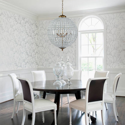 Crystavelle Regency Brass Crystal Orb Chandelier