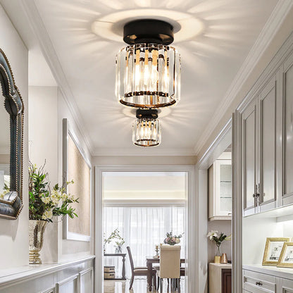 Orvella Minimalist Crystal Flush Ceiling Light