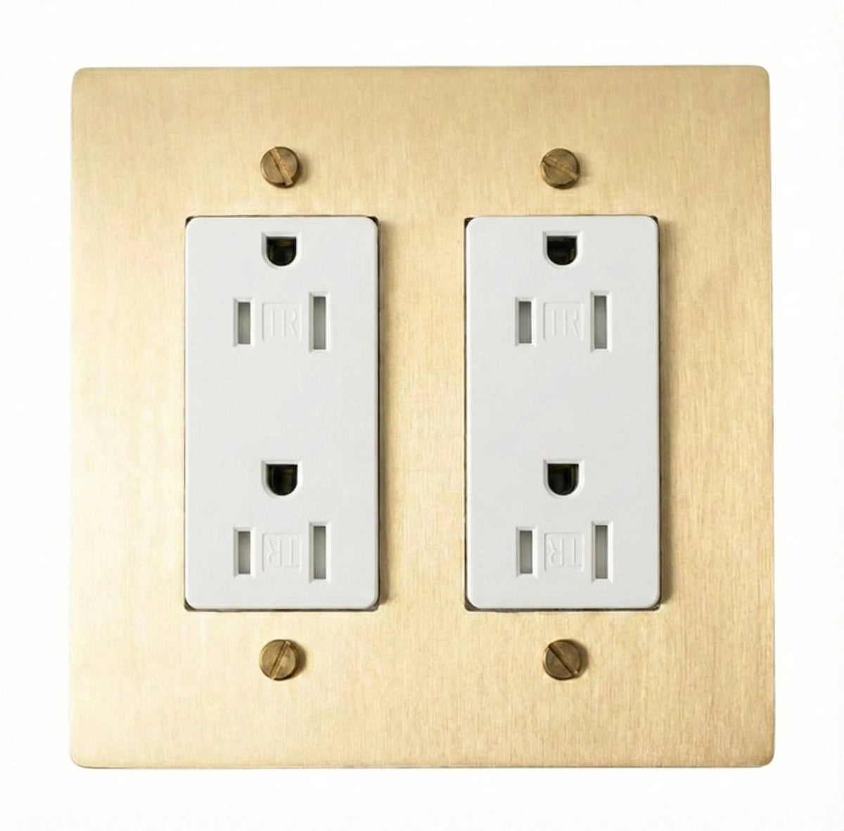 Galveno Vintage Solid Brass 2-Gang Outlet