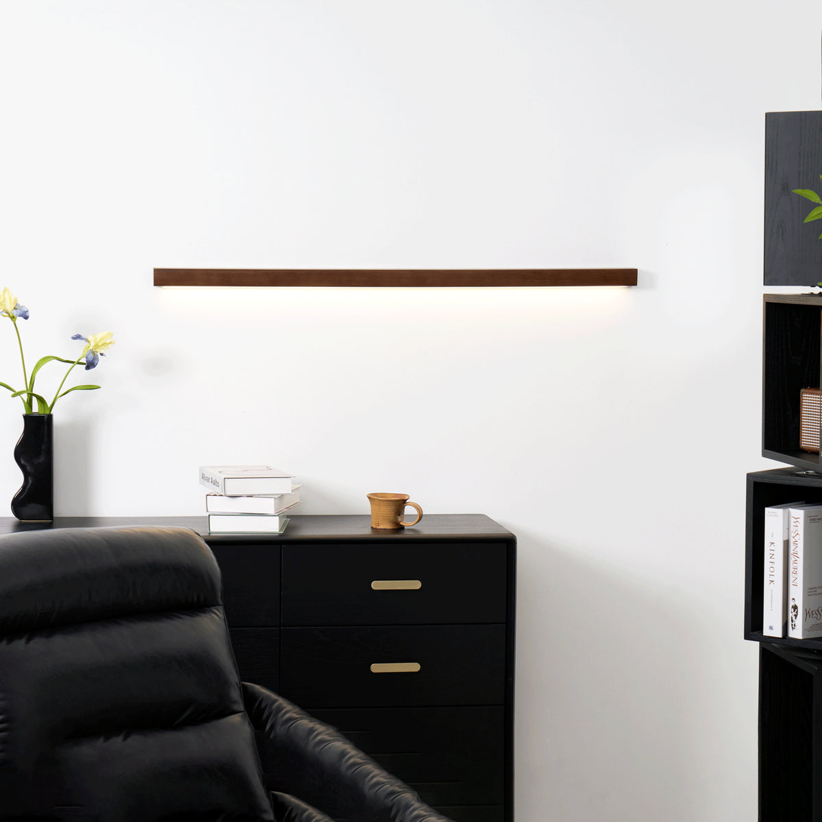 Slim Wood Linear Wall Light