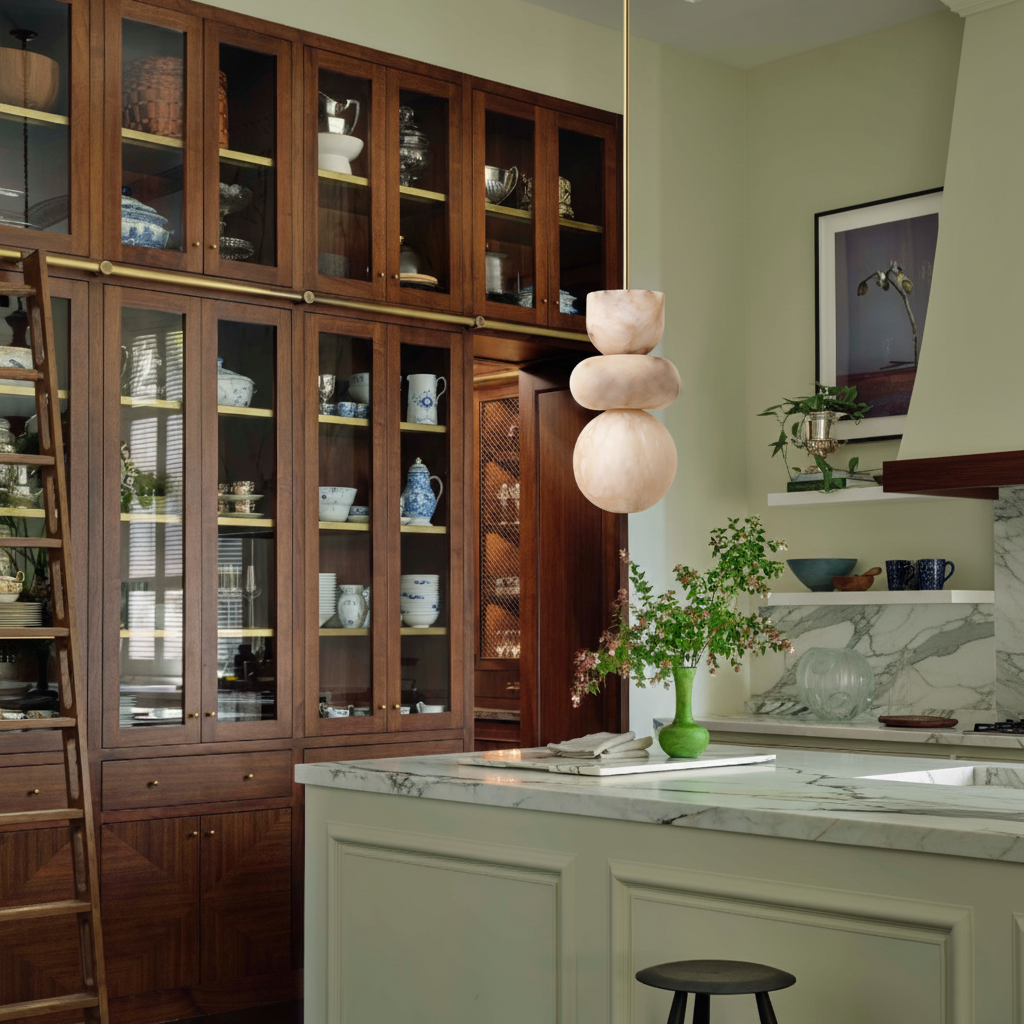 Stacked Alabaster Pendant Light