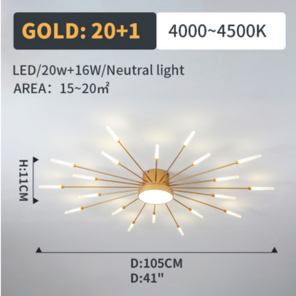 Pyrenna Starburst Metal Firework Ceiling Light