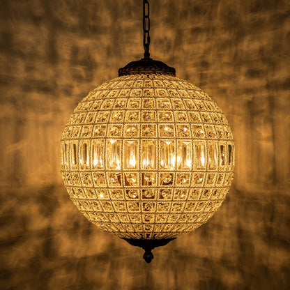 Crystavelle Regency Brass Crystal Orb Chandelier