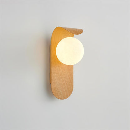 Velmara Minimalist Wood Globe Wall Light