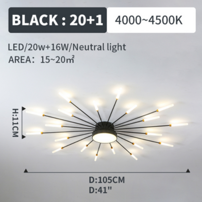 Pyrenna Starburst Metal Firework Ceiling Light
