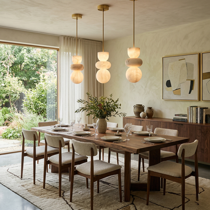 Stacked Alabaster Pendant Light
