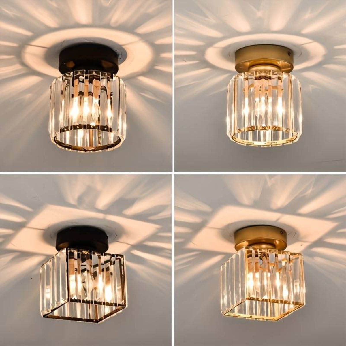 Orvella Minimalist Crystal Flush Ceiling Light