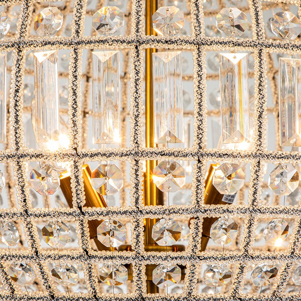 Crystavelle Regency Brass Crystal Orb Chandelier