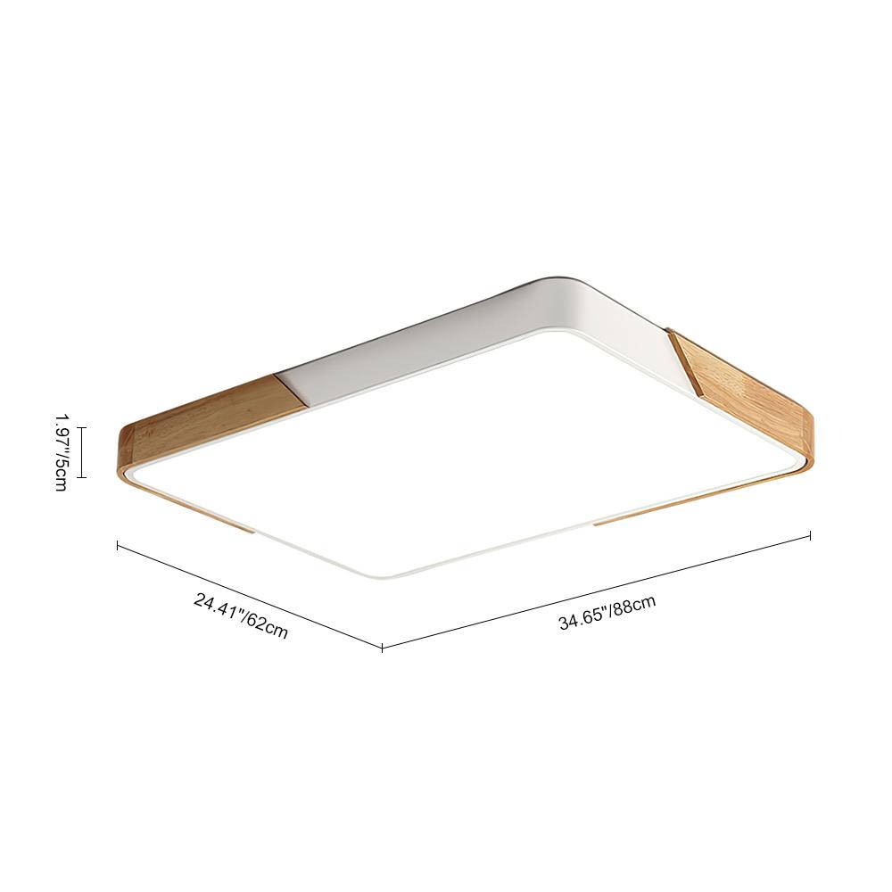 Quadrova Scandinavian Wood Rectangular LED Ceiling Light