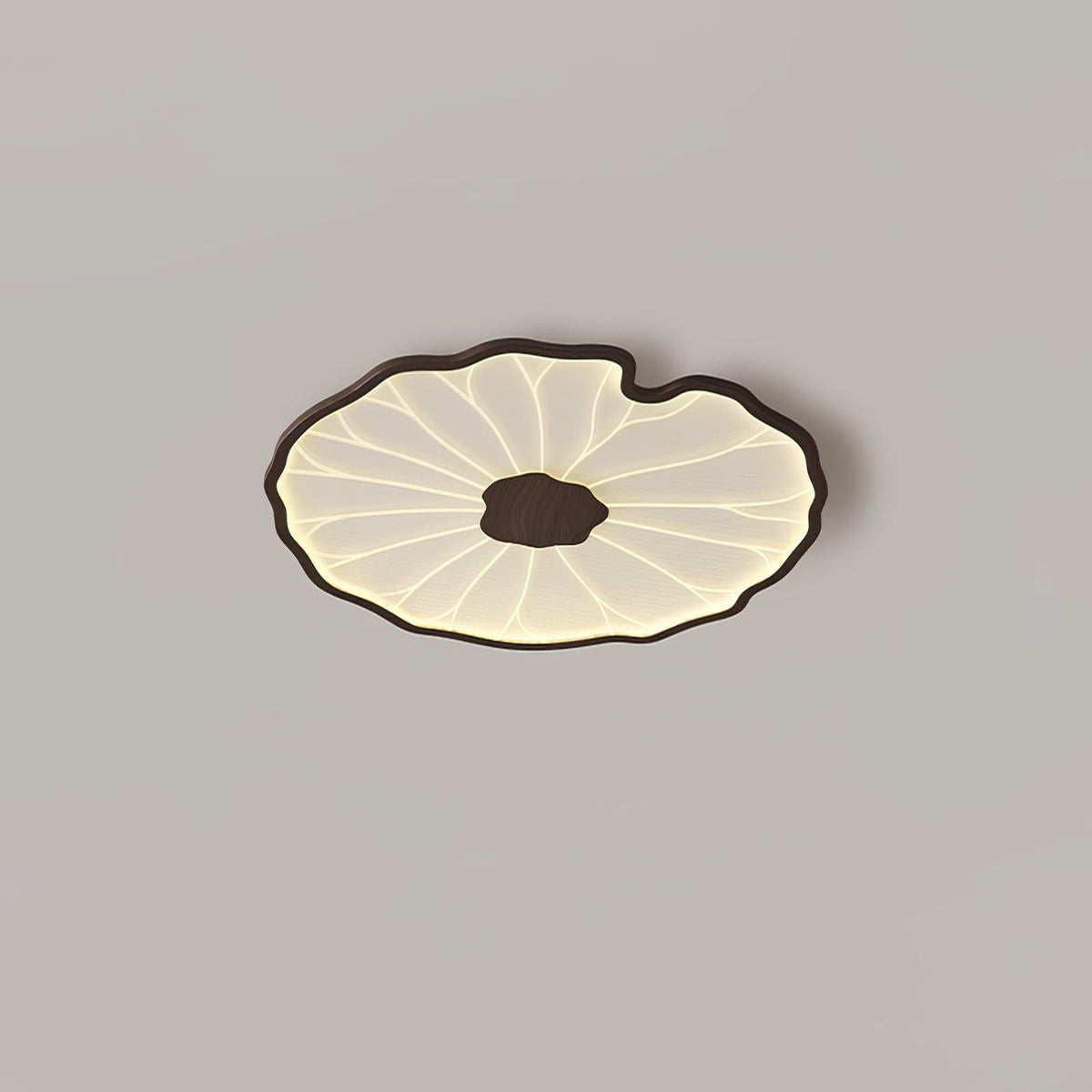 Waterlily Wood-Grain Ceiling Light