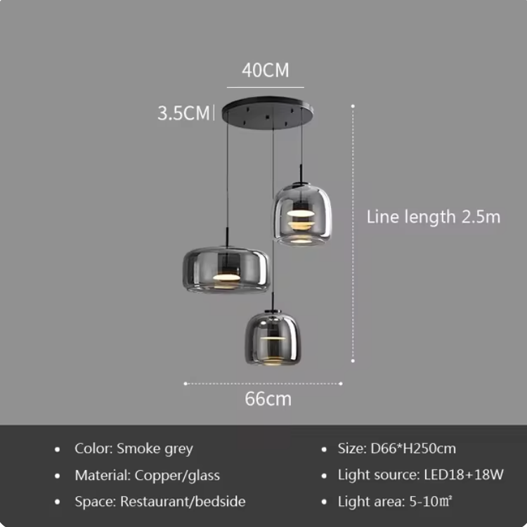 Lumira Nordic Tinted Glass Pendant Light