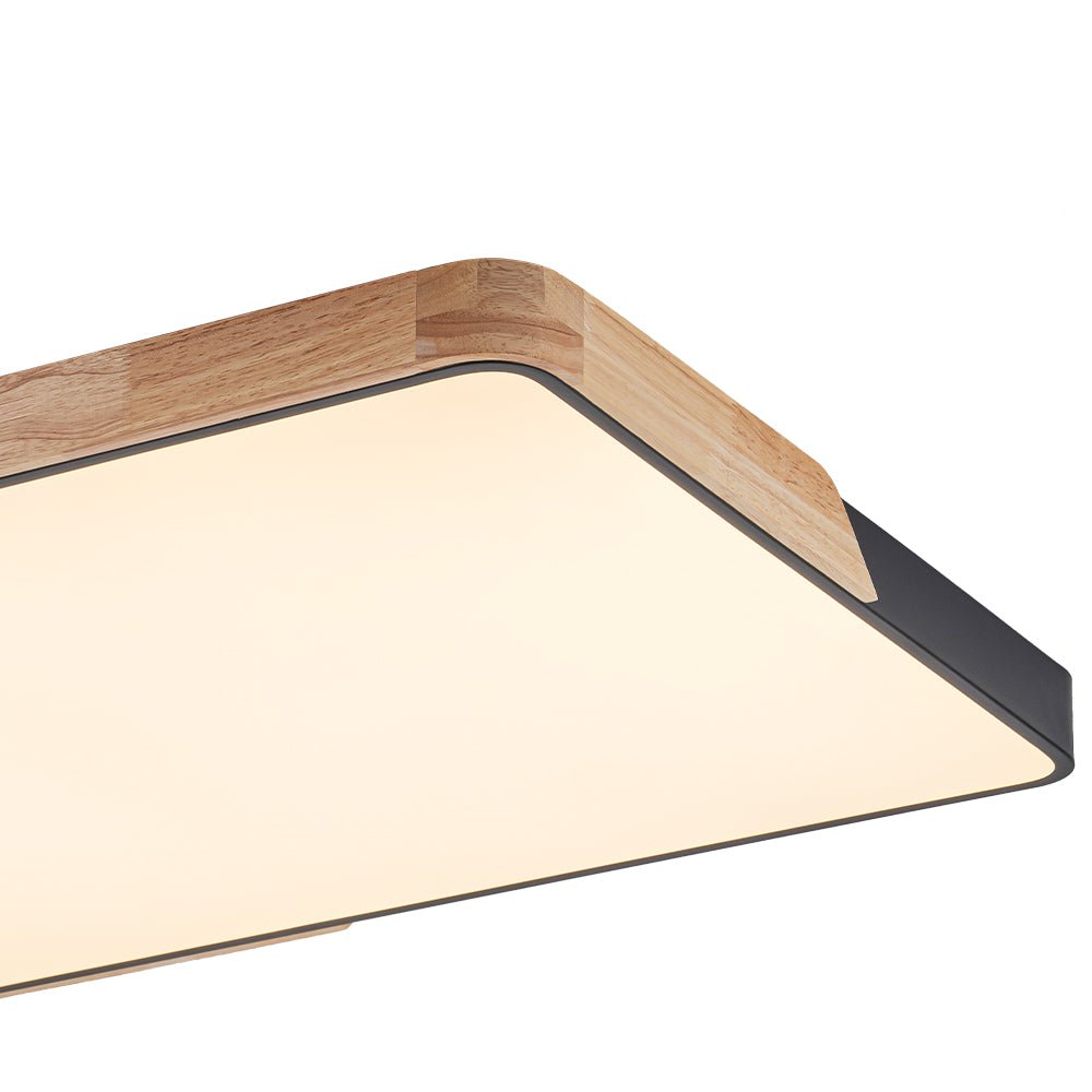 Quadrova Scandinavian Wood Rectangular LED Ceiling Light