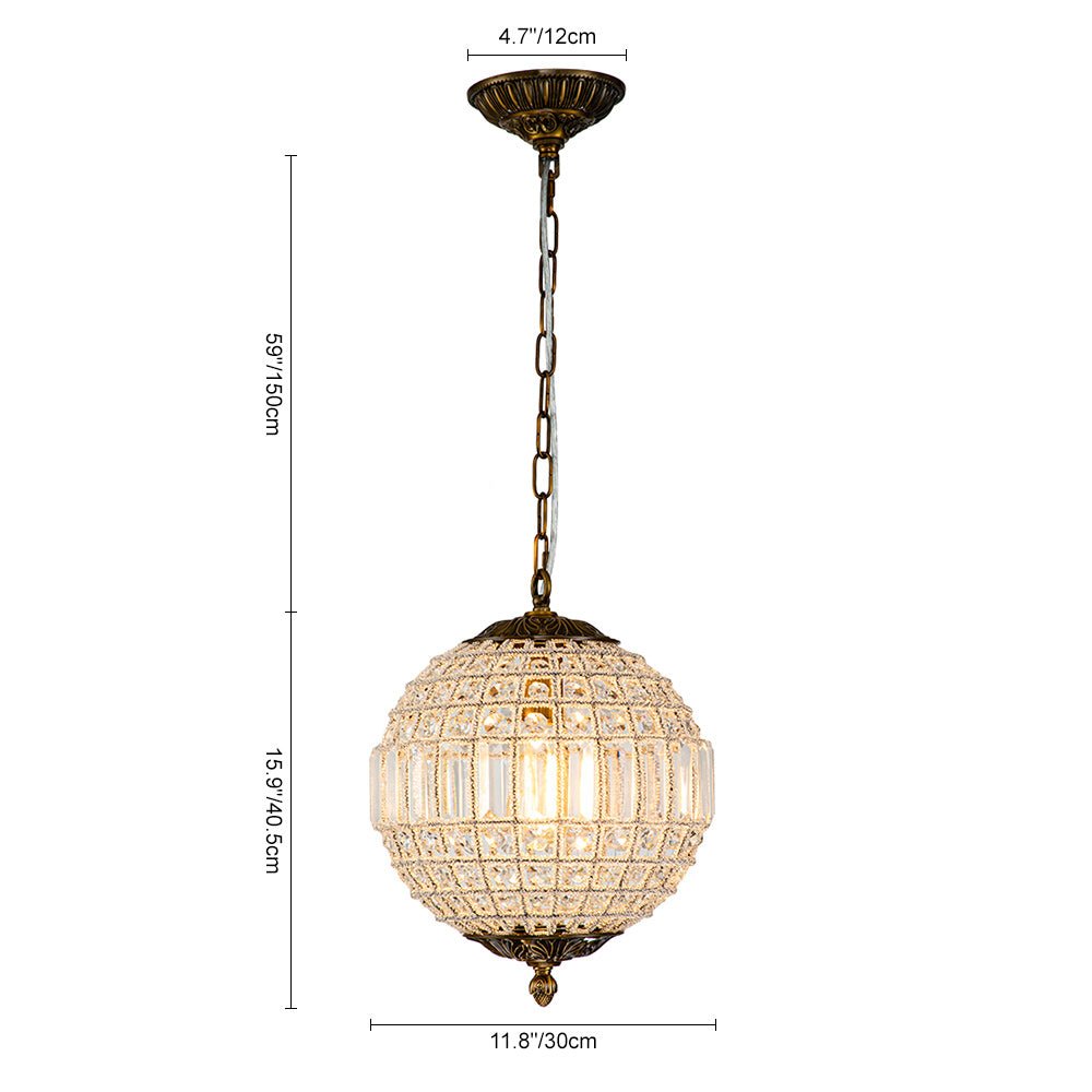 Crystavelle Regency Brass Crystal Orb Chandelier