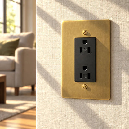 Corvanel Traditional Brass Duplex Socket Outlet