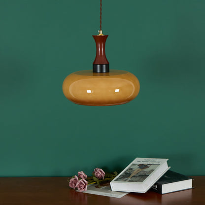 Amber Glass Plug-In Pendant