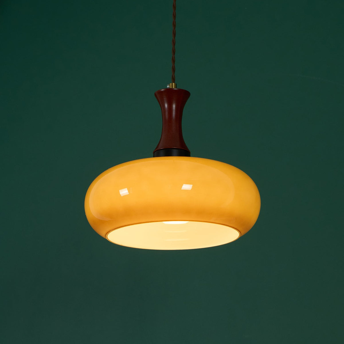 Amber Glass Plug-In Pendant
