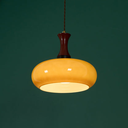 Amber Glass Plug-In Pendant