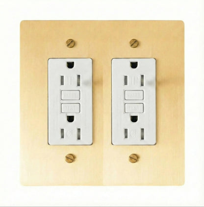 Galveno Vintage Solid Brass 2-Gang Outlet