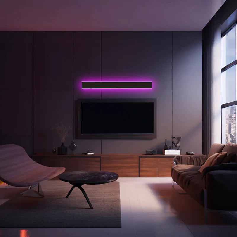 Veldrin Minimalist Slim Black Metal Outdoor Wall Light