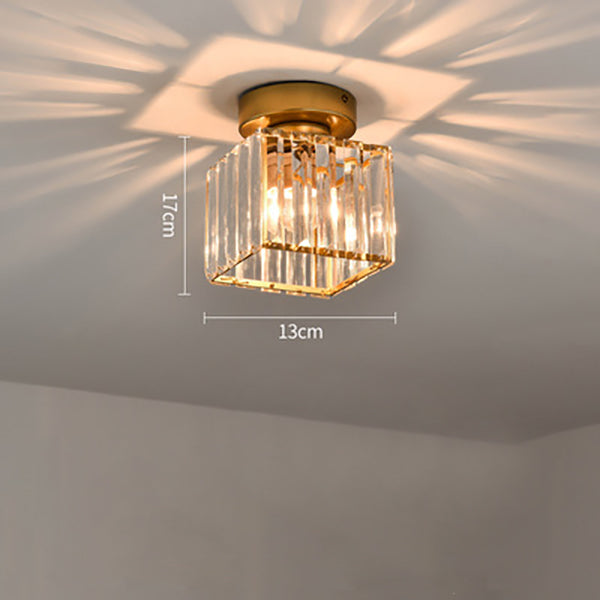 Orvella Minimalist Crystal Flush Ceiling Light
