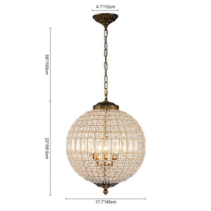 Crystavelle Regency Brass Crystal Orb Chandelier