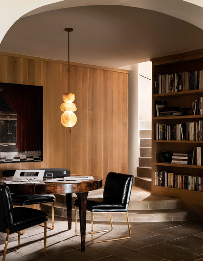 Stacked Alabaster Pendant Light
