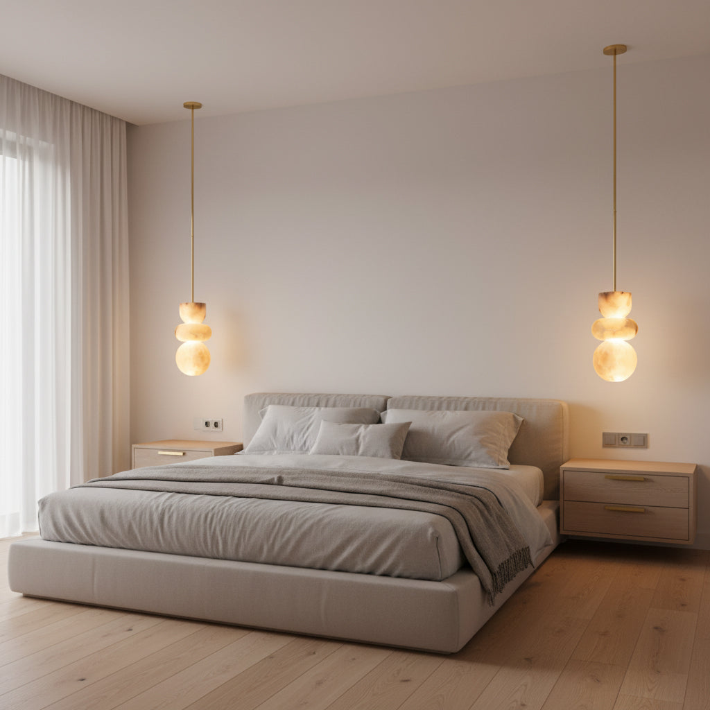 Stacked Alabaster Pendant Light