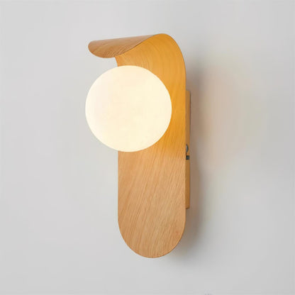 Velmara Minimalist Wood Globe Wall Light