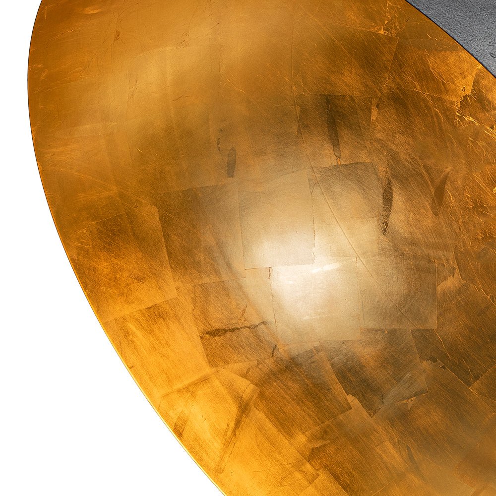 Domarra Industrial Metal Gold-Leaf Dome Pendant Light